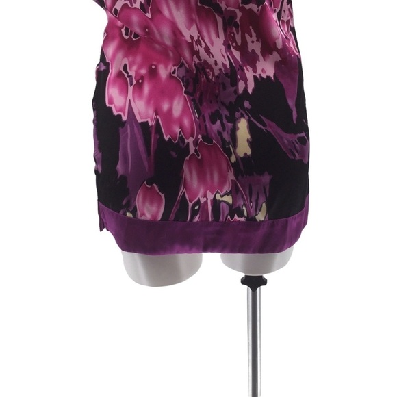 BEBE One Shoulder Silk Multicolor Blouse - Picture 13 of 14